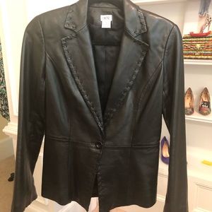 Black 100% leather blazer